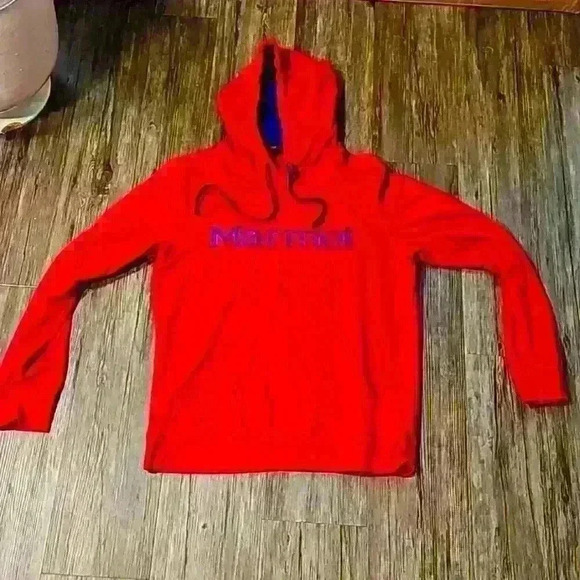 Mens Marmot Red/Blue Hoodie Medium - Picture 1 of 5